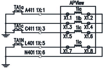 APView400 - wiring - 2CT Current wiring