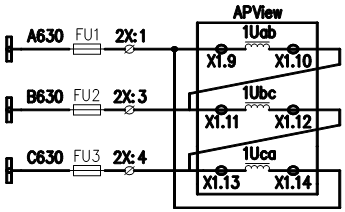 APView400 - wiring - 2PT Voltage wiring