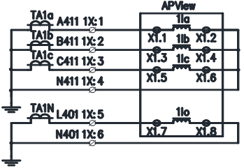 APView400 - wiring - 3CT Current wiring