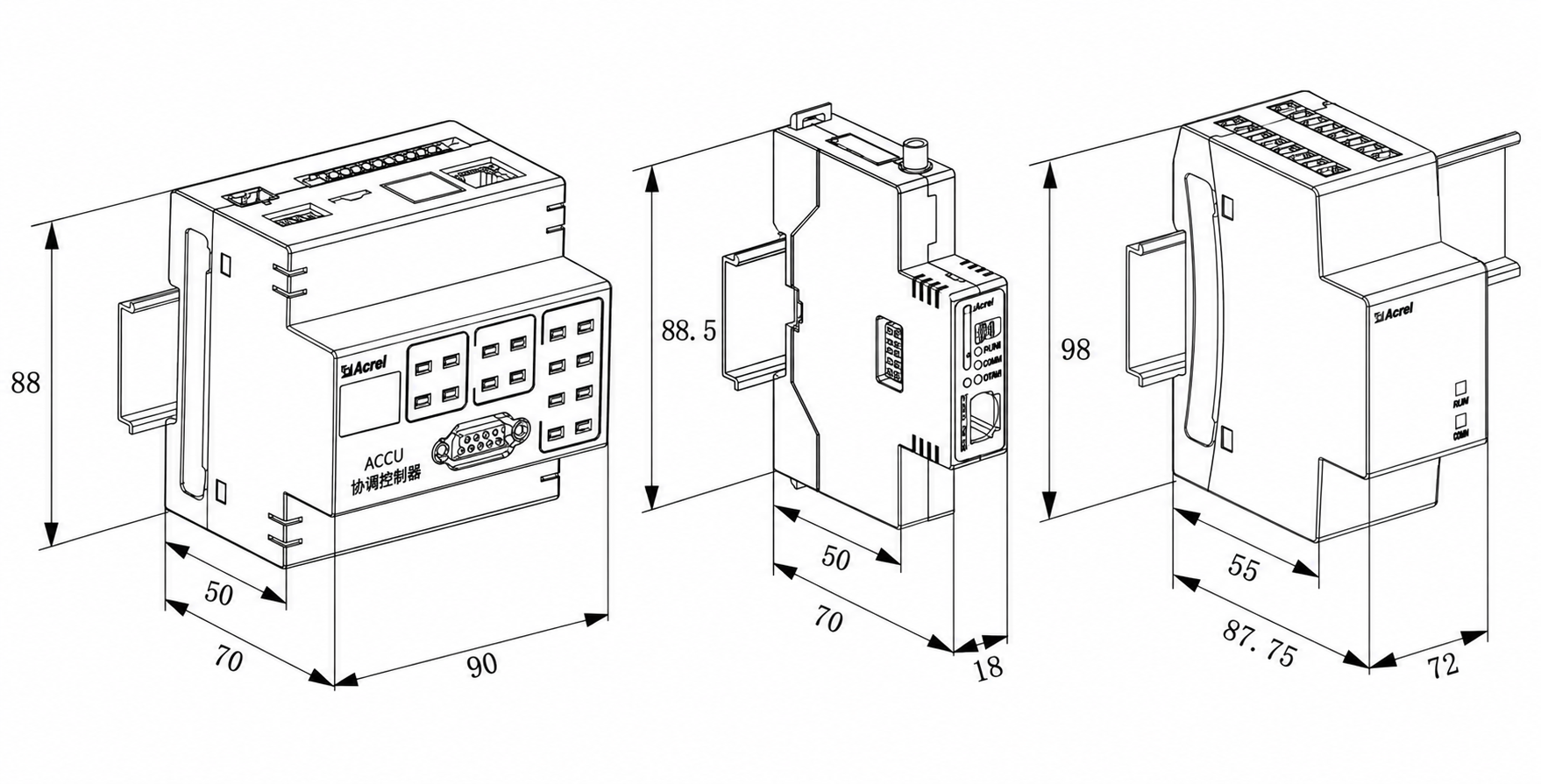Acrel ACCU-100M dimension