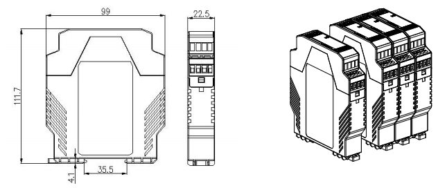 BM100-Isolated-Safety-Barrier-dimension-2