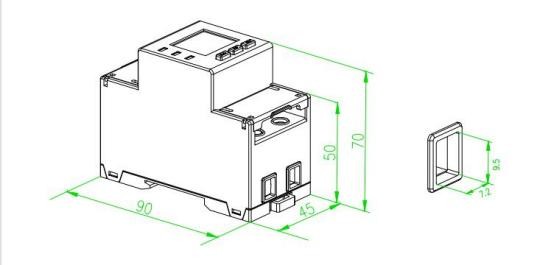 ADL200-NK one phase prepaid energy meter - dimension_副本