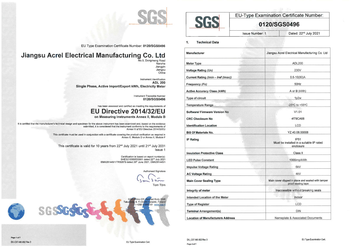 Warm Congratulation to Acrel for Successfully Obtaining MID Certified